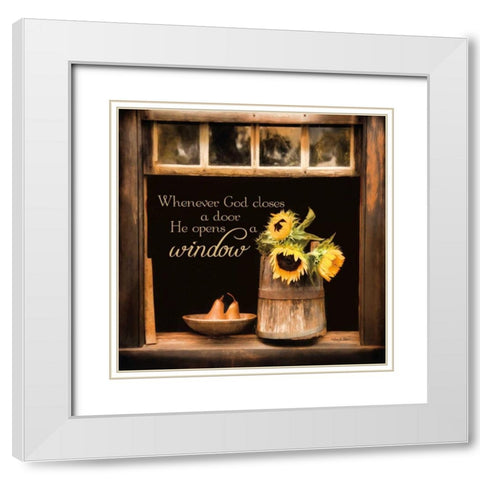 God Opens Windows White Modern Wood Framed Art Print with Double Matting by Vieira, Robin-Lee