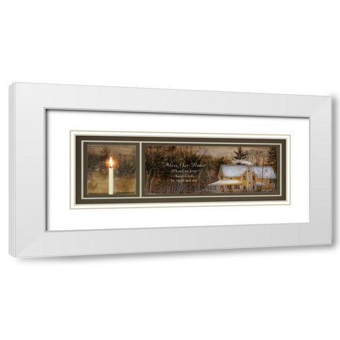 God Bless Our Home White Modern Wood Framed Art Print with Double Matting by Vieira, Robin-Lee