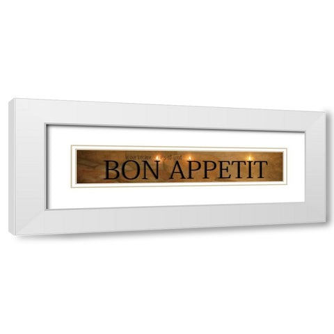 Bon Appetit White Modern Wood Framed Art Print with Double Matting by Vieira, Robin-Lee