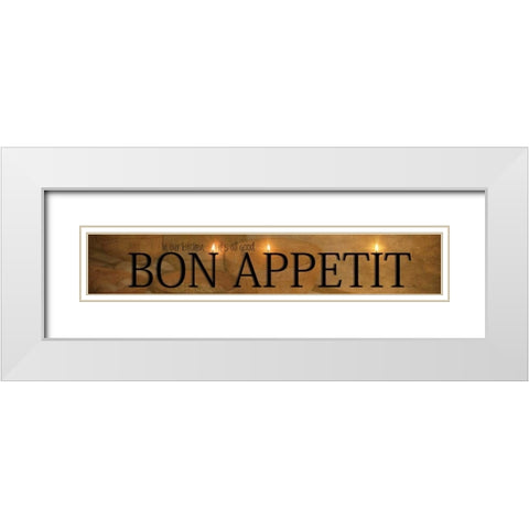 Bon Appetit White Modern Wood Framed Art Print with Double Matting by Vieira, Robin-Lee