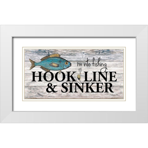 Hook, Line and Sinker White Modern Wood Framed Art Print with Double Matting by Vieira, Robin-Lee