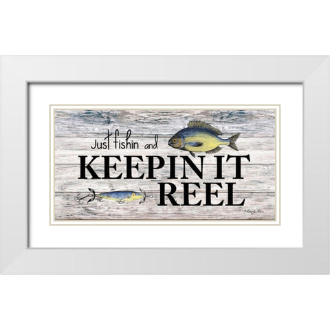 Keepin It Reel White Modern Wood Framed Art Print with Double Matting by Vieira, Robin-Lee