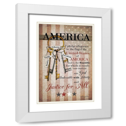 The Keys to Freedom White Modern Wood Framed Art Print with Double Matting by Vieira, Robin-Lee