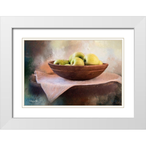 Apple Still Life White Modern Wood Framed Art Print with Double Matting by Vieira, Robin-Lee