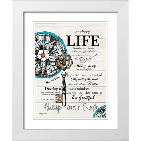 Life White Modern Wood Framed Art Print with Double Matting by Vieira, Robin-Lee