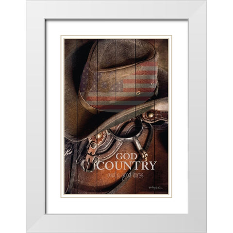 God Country White Modern Wood Framed Art Print with Double Matting by Vieira, Robin-Lee