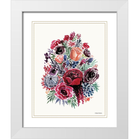 Moody Florals White Modern Wood Framed Art Print with Double Matting by Nieman, Rachel