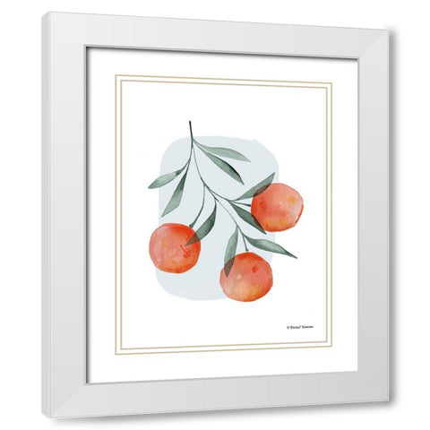 Summer Orange White Modern Wood Framed Art Print with Double Matting by Nieman, Rachel