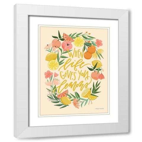 When Life Gives You Lemons White Modern Wood Framed Art Print with Double Matting by Nieman, Rachel