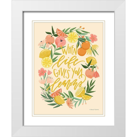 When Life Gives You Lemons White Modern Wood Framed Art Print with Double Matting by Nieman, Rachel
