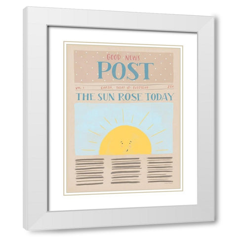 Good New Post White Modern Wood Framed Art Print with Double Matting by Nieman, Rachel