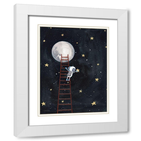 Grab a Star White Modern Wood Framed Art Print with Double Matting by Nieman, Rachel