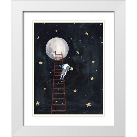 Grab a Star White Modern Wood Framed Art Print with Double Matting by Nieman, Rachel