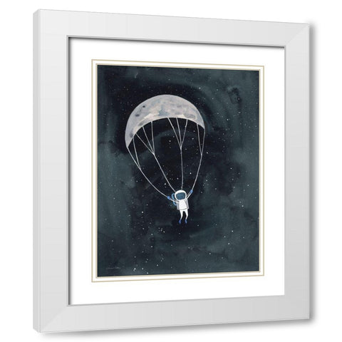 Parachute Moon White Modern Wood Framed Art Print with Double Matting by Nieman, Rachel