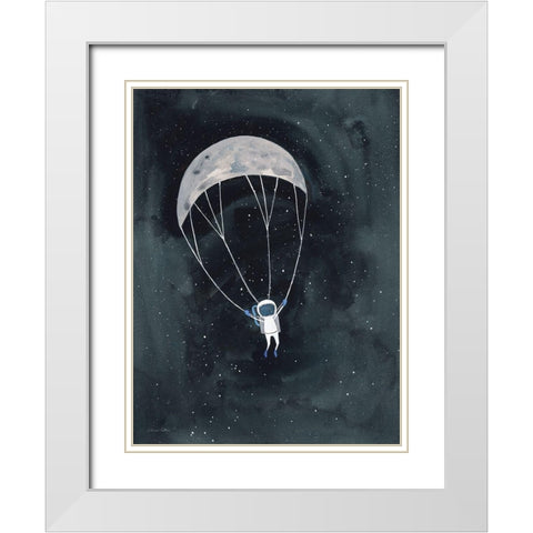 Parachute Moon White Modern Wood Framed Art Print with Double Matting by Nieman, Rachel