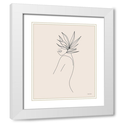 Modern Figural Line Drawing White Modern Wood Framed Art Print with Double Matting by Nieman, Rachel
