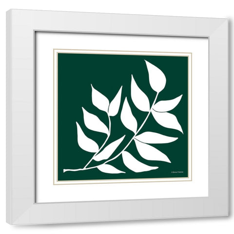 Modern Graphic Leaf Stem White Modern Wood Framed Art Print with Double Matting by Nieman, Rachel