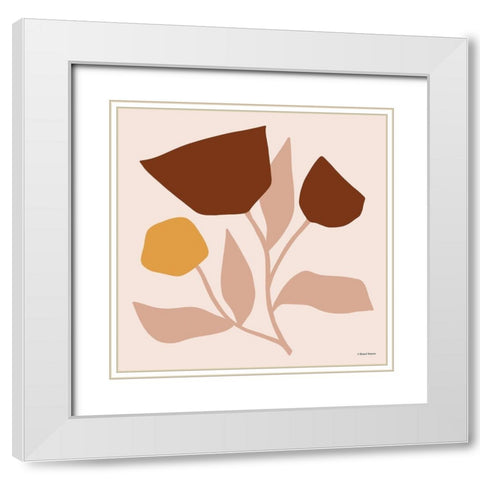 Modern Graphic Floral Stem White Modern Wood Framed Art Print with Double Matting by Nieman, Rachel