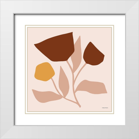 Modern Graphic Floral Stem White Modern Wood Framed Art Print with Double Matting by Nieman, Rachel