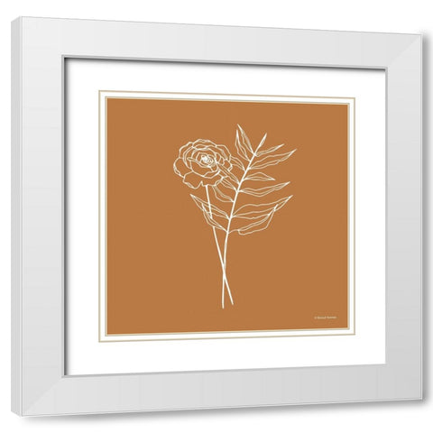 White Floral Line Drawing White Modern Wood Framed Art Print with Double Matting by Nieman, Rachel
