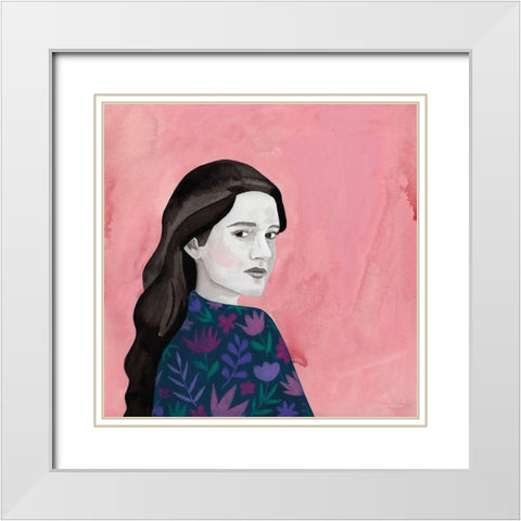 Contemporary Portrait I White Modern Wood Framed Art Print with Double Matting by Nieman, Rachel