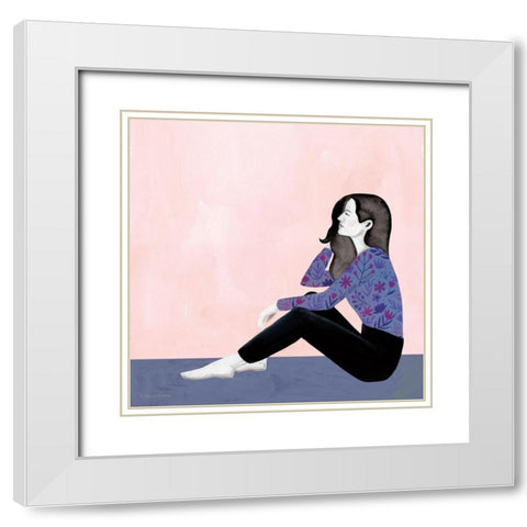 Contemporary Portrait III White Modern Wood Framed Art Print with Double Matting by Nieman, Rachel