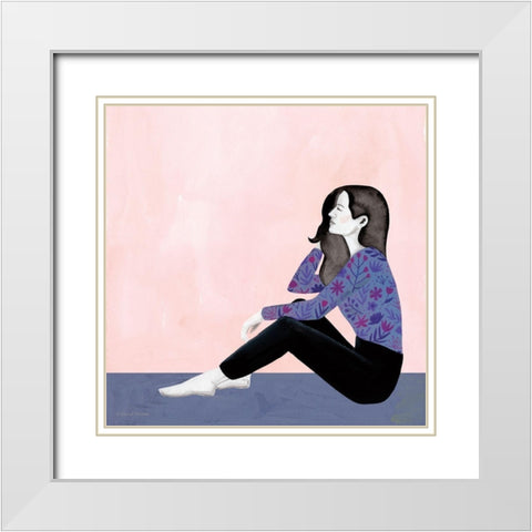 Contemporary Portrait III White Modern Wood Framed Art Print with Double Matting by Nieman, Rachel