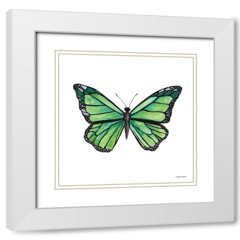 Naturally Wonderful Butterfly White Modern Wood Framed Art Print with Double Matting by Nieman, Rachel