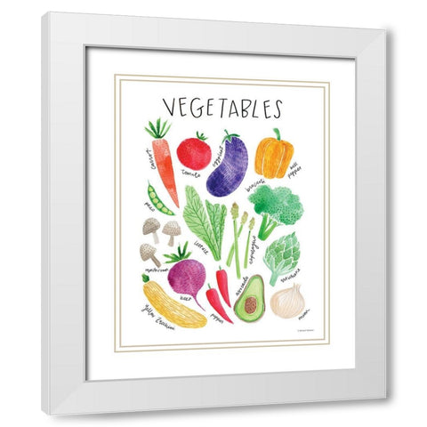 Vegetables White Modern Wood Framed Art Print with Double Matting by Nieman, Rachel