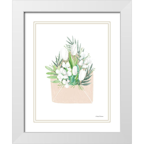 Flower Delivery White Modern Wood Framed Art Print with Double Matting by Nieman, Rachel