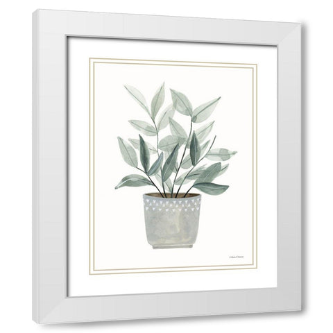 Sage Planter White Modern Wood Framed Art Print with Double Matting by Nieman, Rachel