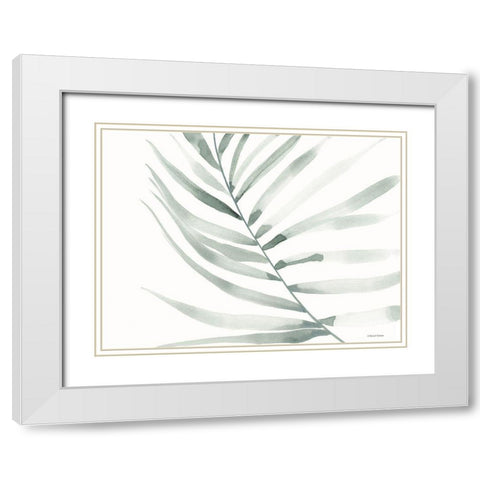 Sage Fern Leaf White Modern Wood Framed Art Print with Double Matting by Nieman, Rachel