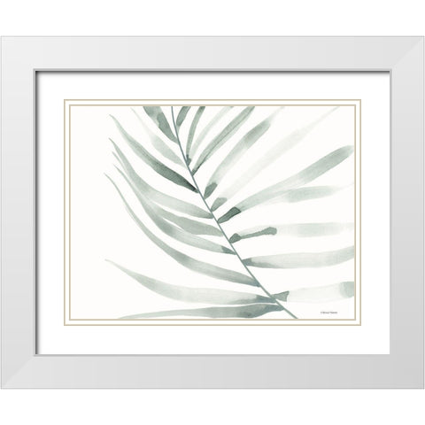 Sage Fern Leaf White Modern Wood Framed Art Print with Double Matting by Nieman, Rachel