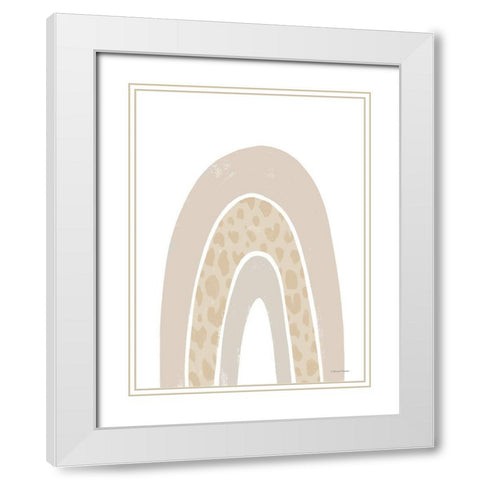 Giraffe Print Rainbow White Modern Wood Framed Art Print with Double Matting by Nieman, Rachel