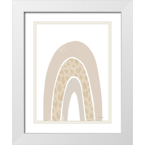 Giraffe Print Rainbow White Modern Wood Framed Art Print with Double Matting by Nieman, Rachel