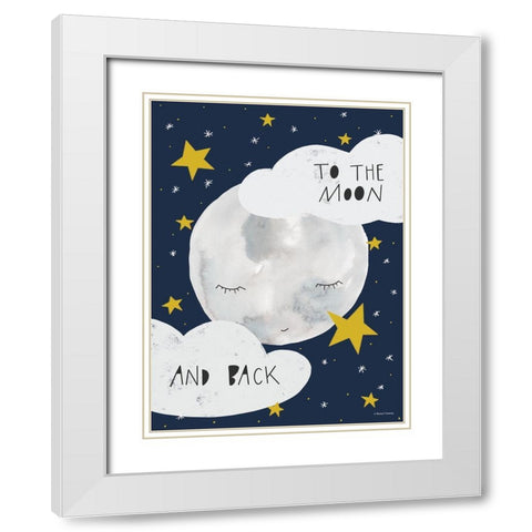To the Moon  White Modern Wood Framed Art Print with Double Matting by Nieman, Rachel
