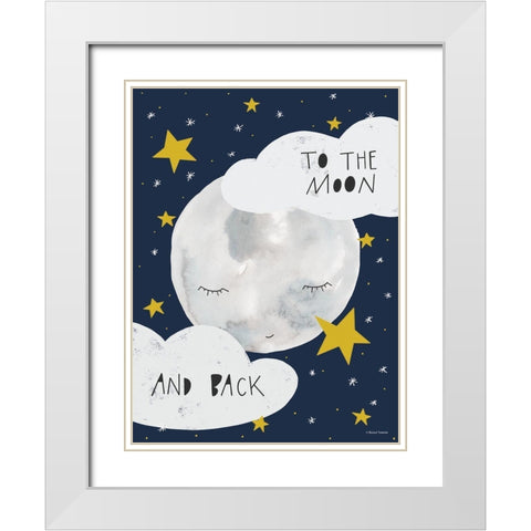 To the Moon  White Modern Wood Framed Art Print with Double Matting by Nieman, Rachel