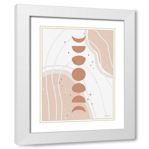 Desert Moon Phase White Modern Wood Framed Art Print with Double Matting by Nieman, Rachel