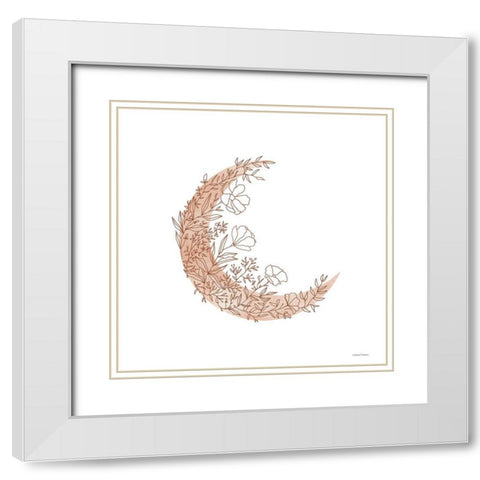 Flowers in the Moon White Modern Wood Framed Art Print with Double Matting by Nieman, Rachel