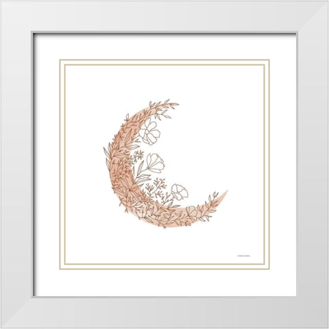 Flowers in the Moon White Modern Wood Framed Art Print with Double Matting by Nieman, Rachel
