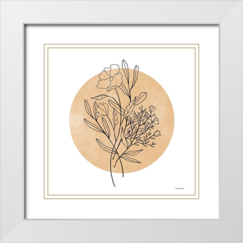 Moon Flowers White Modern Wood Framed Art Print with Double Matting by Nieman, Rachel