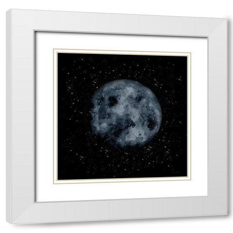 The Moon White Modern Wood Framed Art Print with Double Matting by Nieman, Rachel