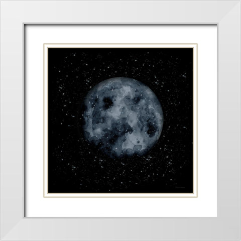 The Moon White Modern Wood Framed Art Print with Double Matting by Nieman, Rachel