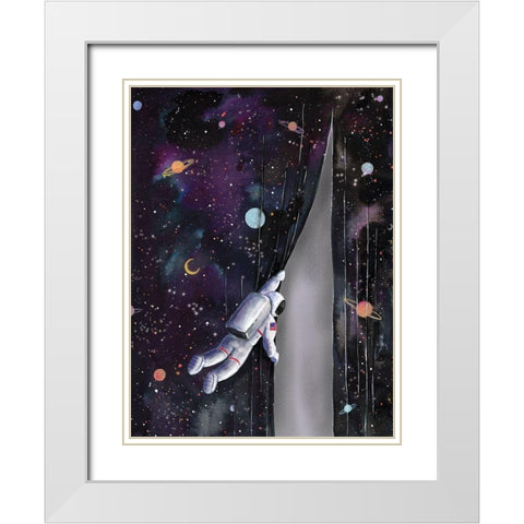 Astronaut in Space White Modern Wood Framed Art Print with Double Matting by Nieman, Rachel
