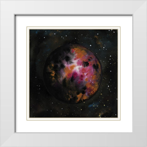 Celestial Planet White Modern Wood Framed Art Print with Double Matting by Nieman, Rachel