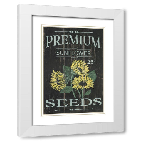 Sunflower Seeds White Modern Wood Framed Art Print with Double Matting by Soulspeak And Sawdust