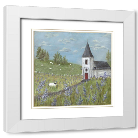 The Lost Sheep White Modern Wood Framed Art Print with Double Matting by Soulspeak And Sawdust