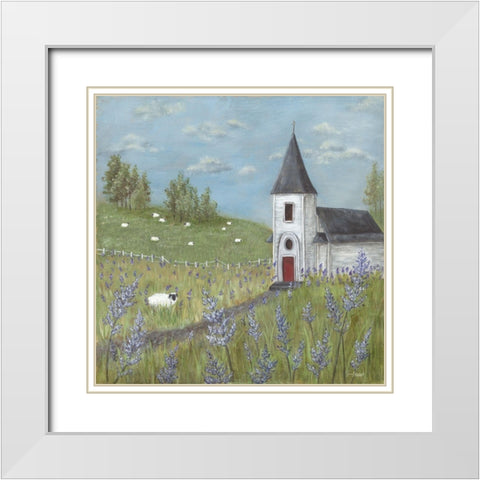 The Lost Sheep White Modern Wood Framed Art Print with Double Matting by Soulspeak And Sawdust