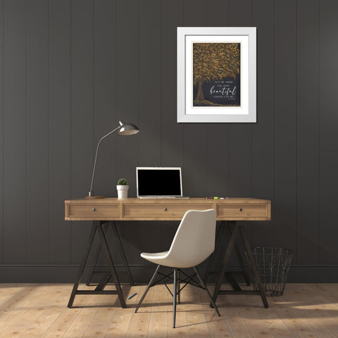 Autumns Wisdom White Modern Wood Framed Art Print with Double Matting by Soulspeak And Sawdust