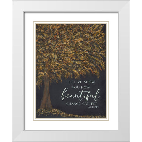 Autumns Wisdom White Modern Wood Framed Art Print with Double Matting by Soulspeak And Sawdust